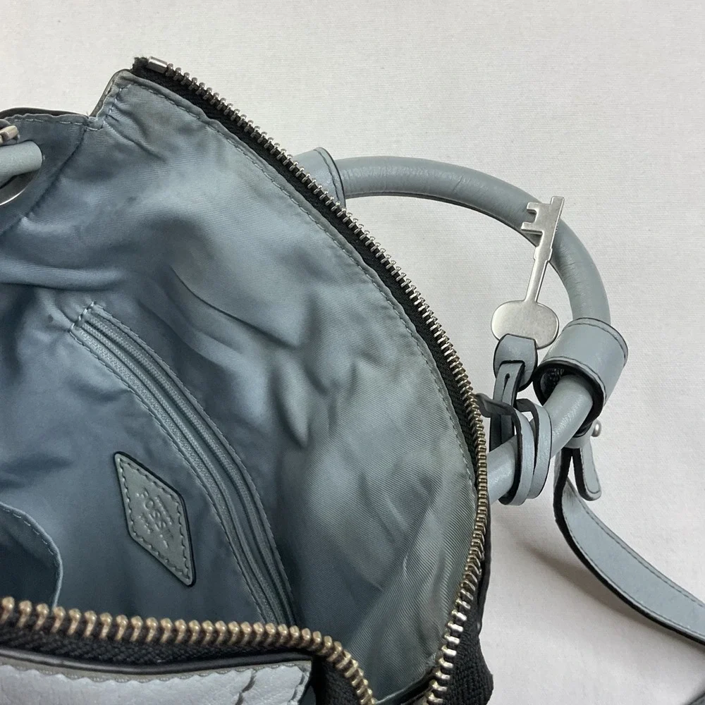 Fossil parker purse Convertible Leather Backpack Tote Bag Dusty Blue ZB7517